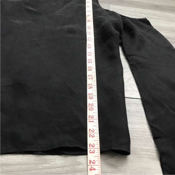 LINE DOT WOMENS BLOUSE WITCHY SATIN BLACK GOTH PULLOVER XS - Picture 7 of 9